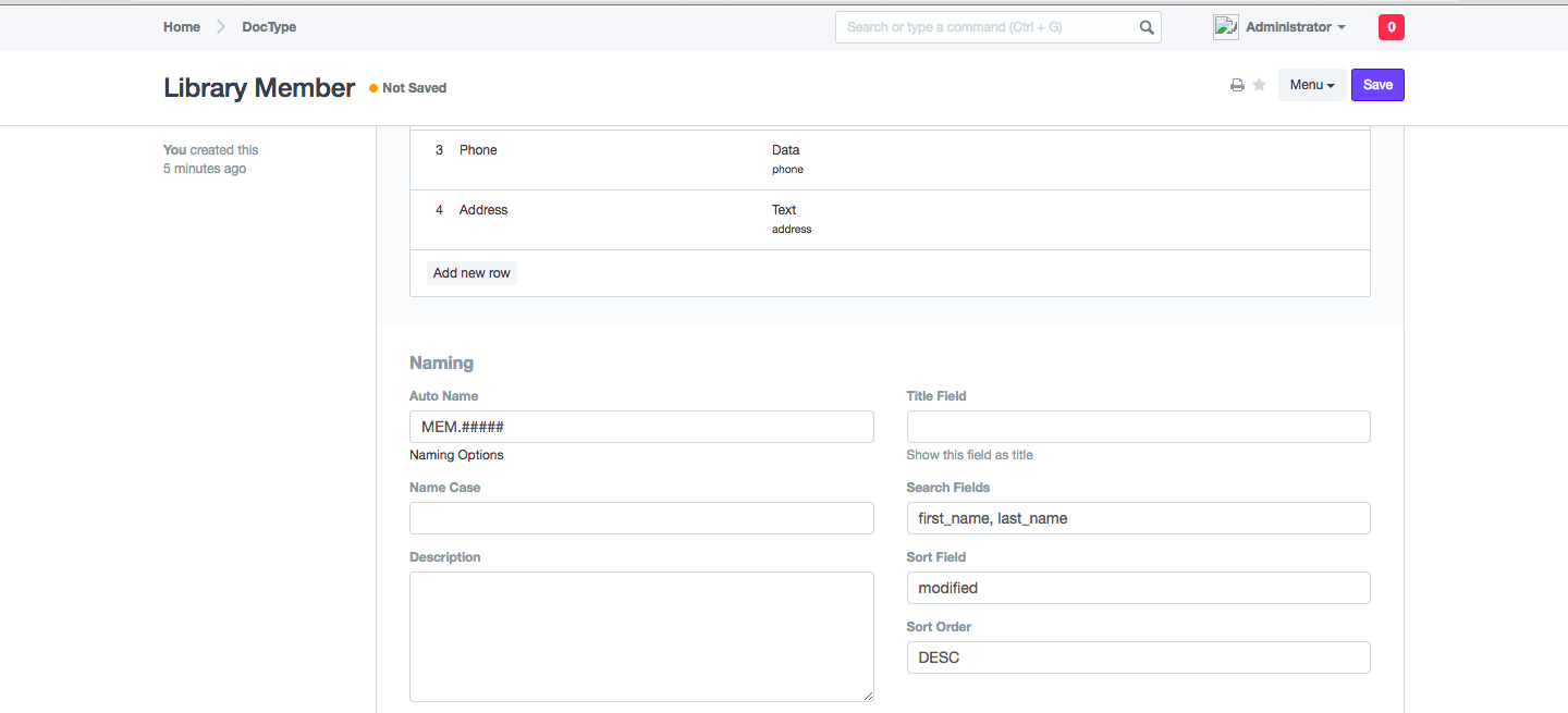 Autonaming and Search Field